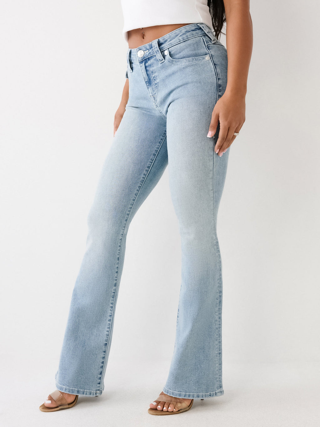 True Religion Becca Jeans Mid Rise Bootcut Flap Spot