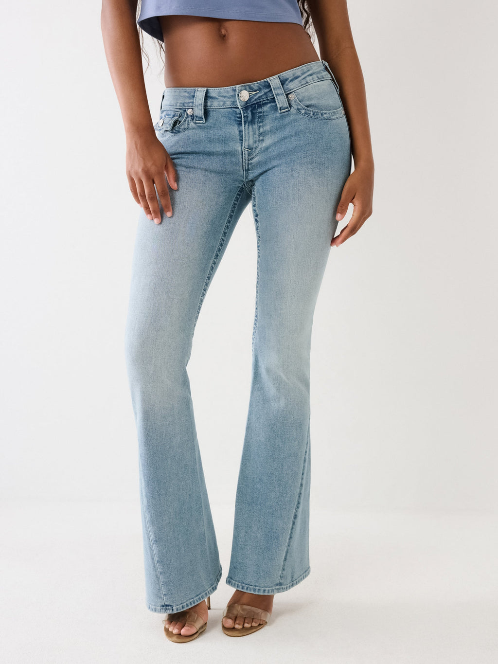 True Religion Joey Jeans Low Rise Flare Peak Spot