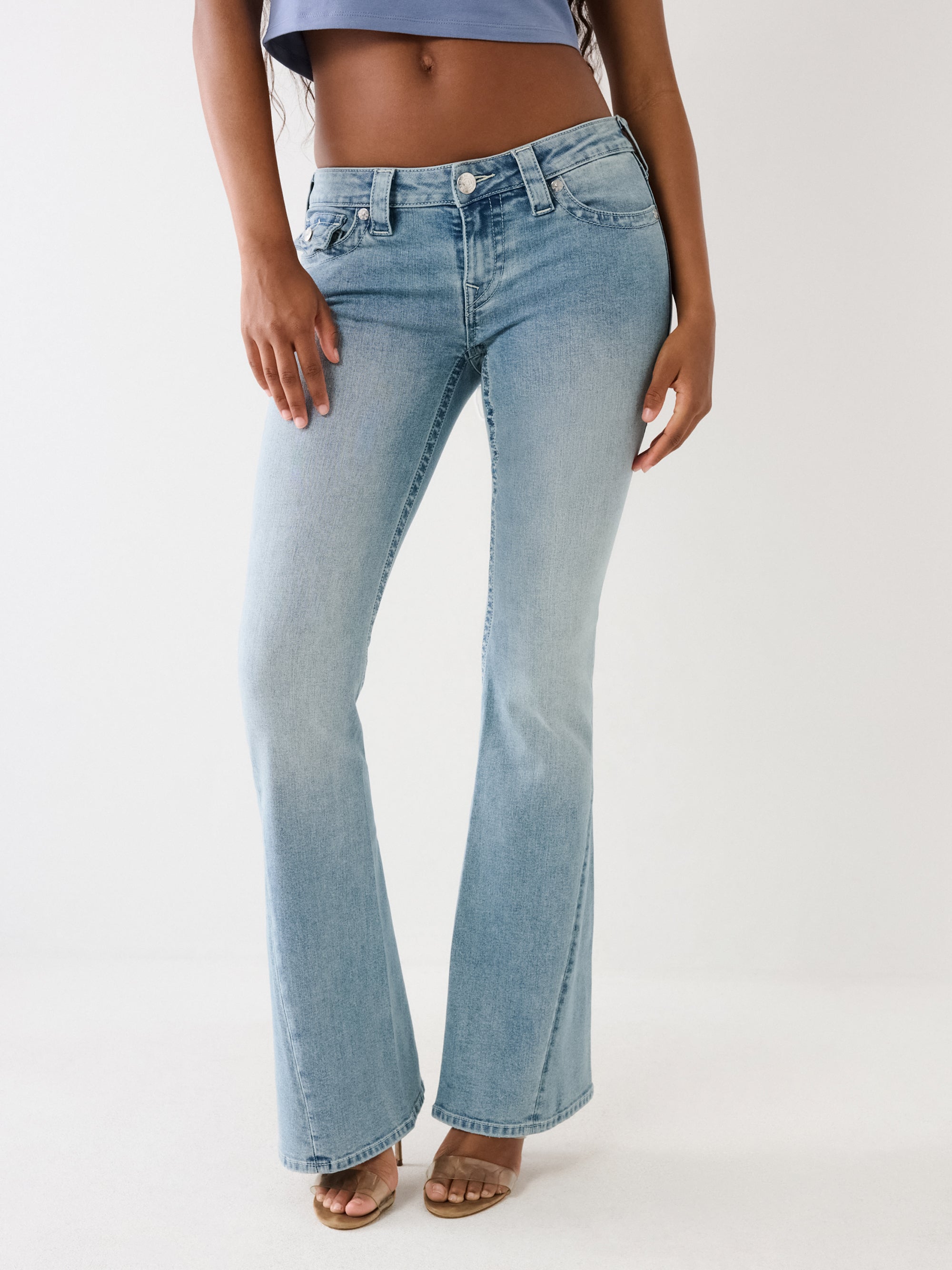 True Religion Joey Jeans Low Rise Flare Peak Spot