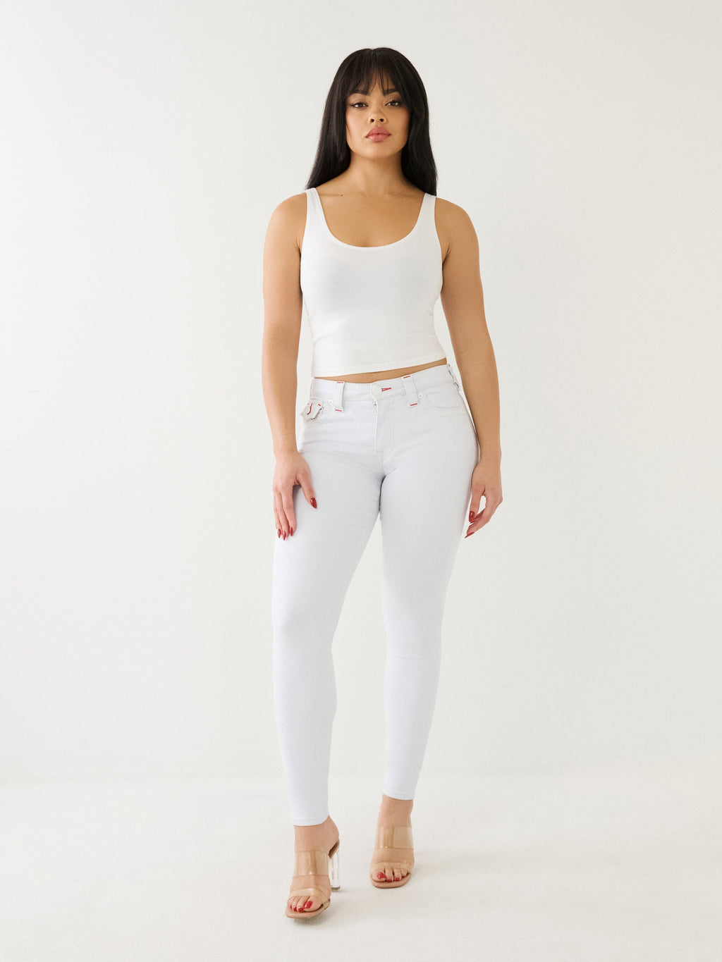 True Religion Jennie Jeans Skinny Big T Optic White