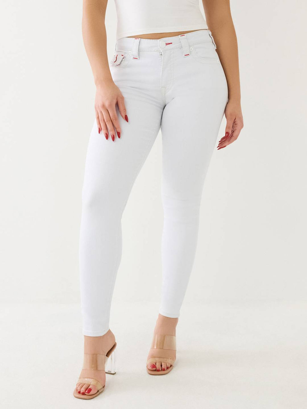 True Religion Jennie Jeans Skinny Big T Optic White