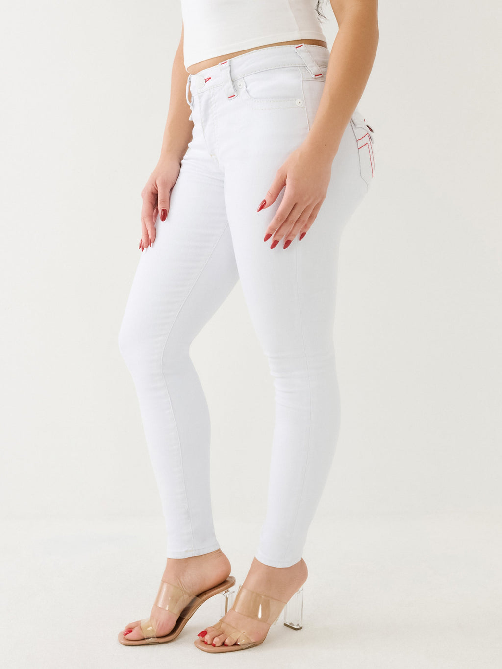 True Religion Jennie Jeans Skinny Big T Optic White