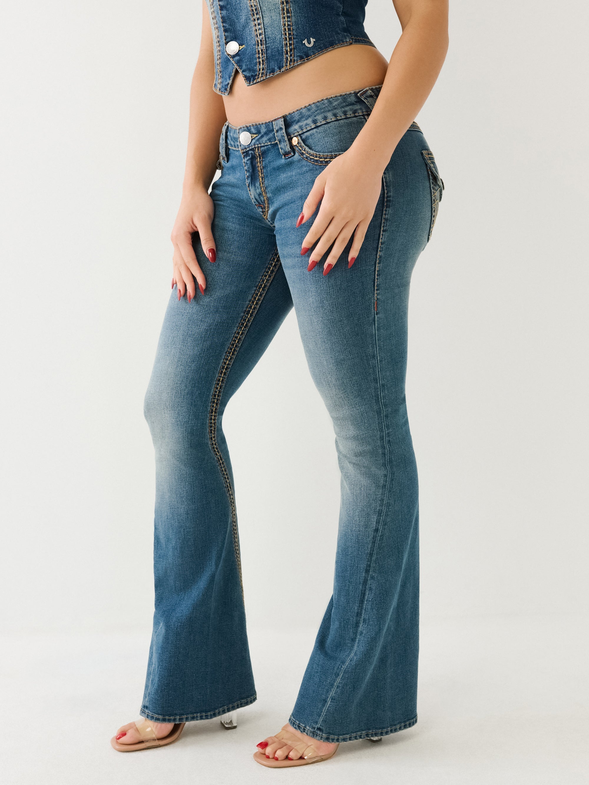 True Religion Joey Jeans Low Rise Flare Mb Marina