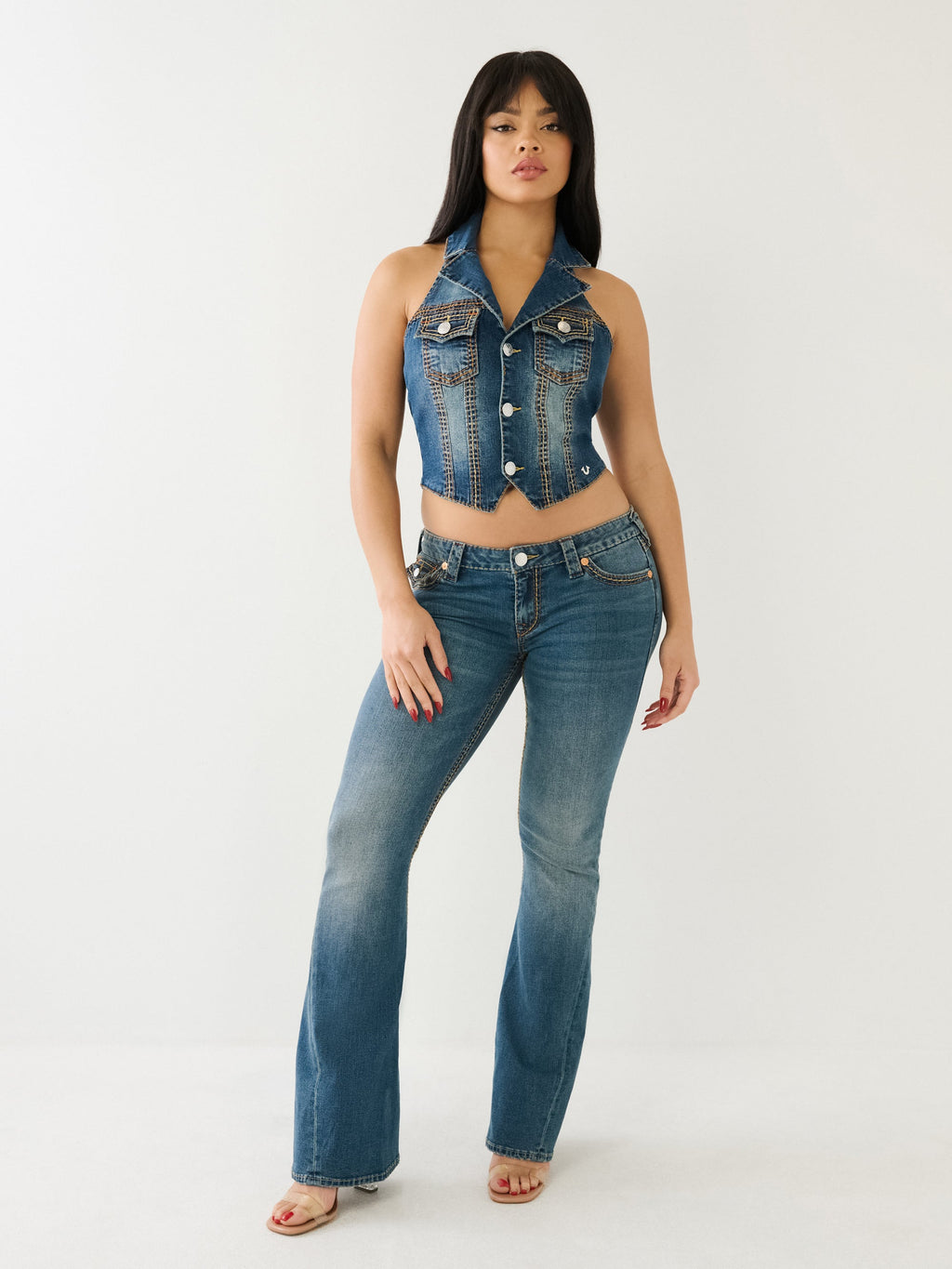 True Religion Joey Jeans Low Rise Flare Mb Marina