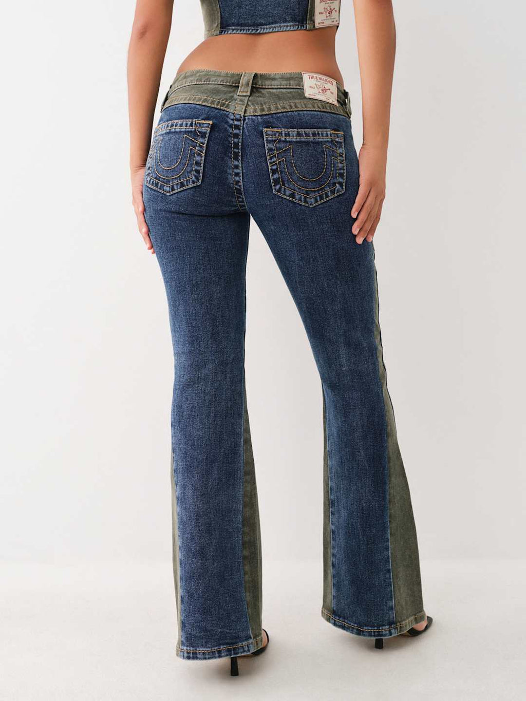 True Religion Mr Colour Block Flare Medium Wash