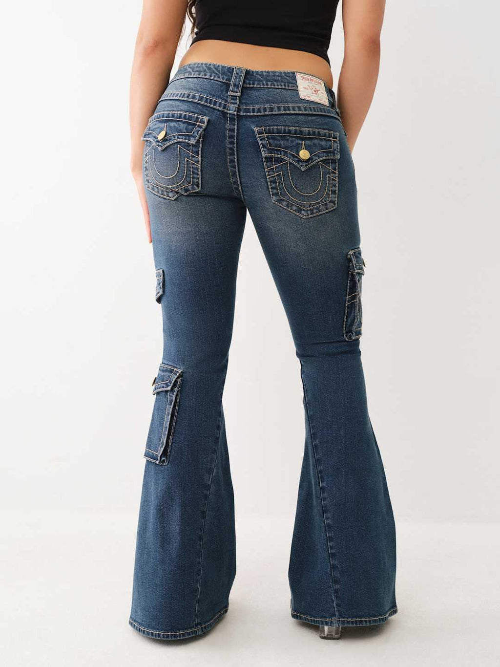 True Religion Big T Jeans Low Rise Flare Dark Wash