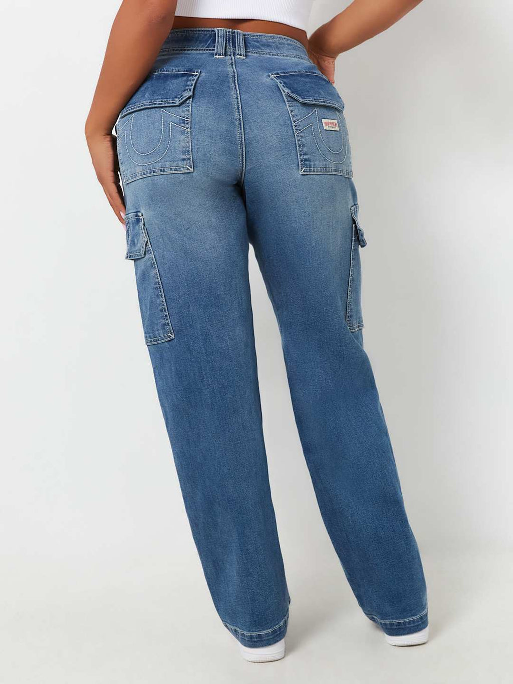 True Religion Ladies Jeans Cargo SN Straight Medium Wintry Wash