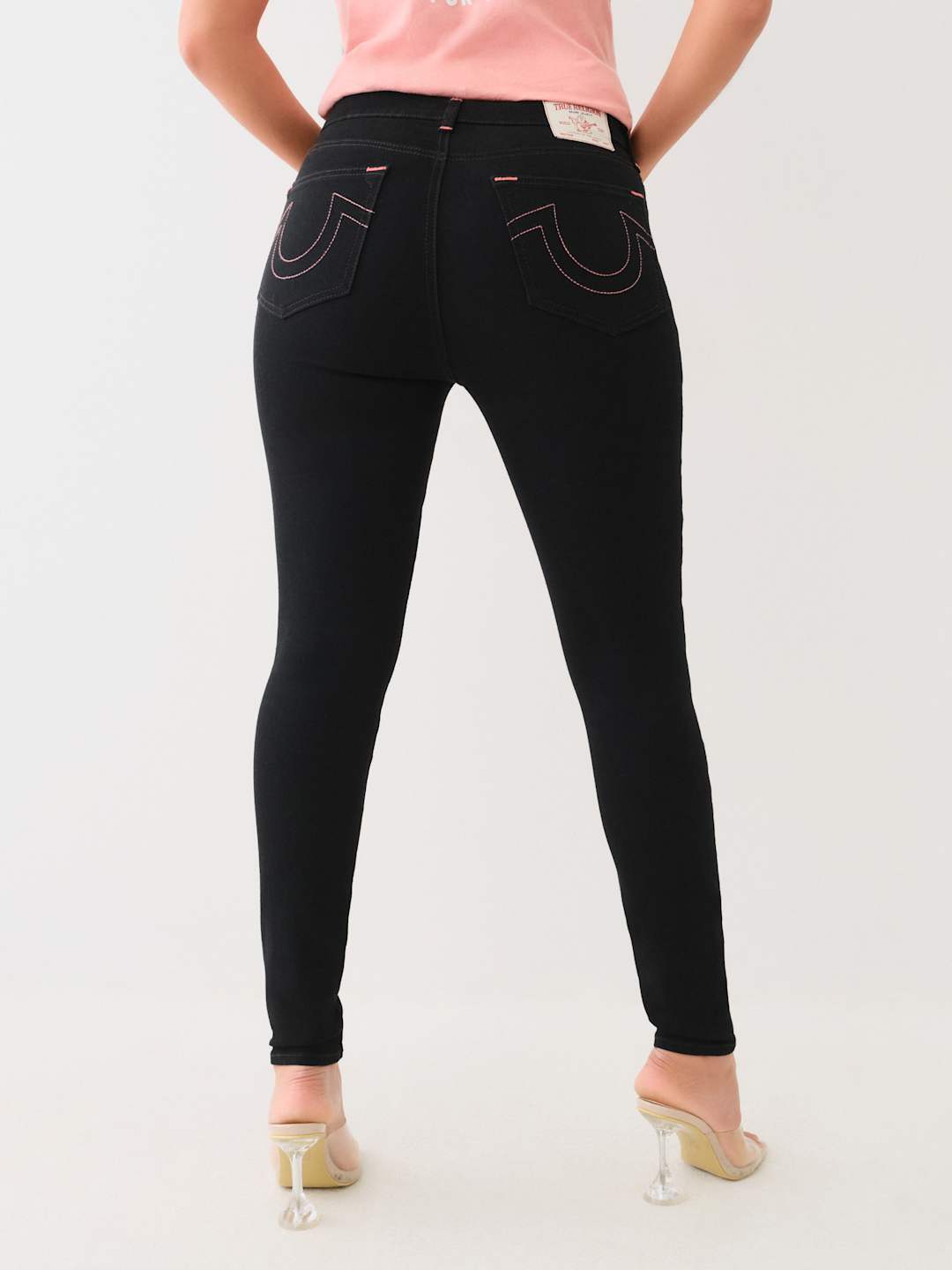 True Religion Ladies Jeans Halle SN HR Skinny Black Rinse