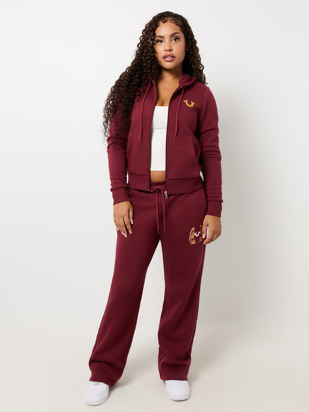 True Religion Sweater Ladies Angelic Wing Zip Hoodie Chocolate Truffle