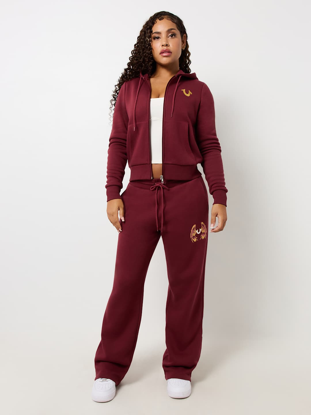 True Religion Jogger Ladies Angelic Wing Straight Leg Chocolate Truffle