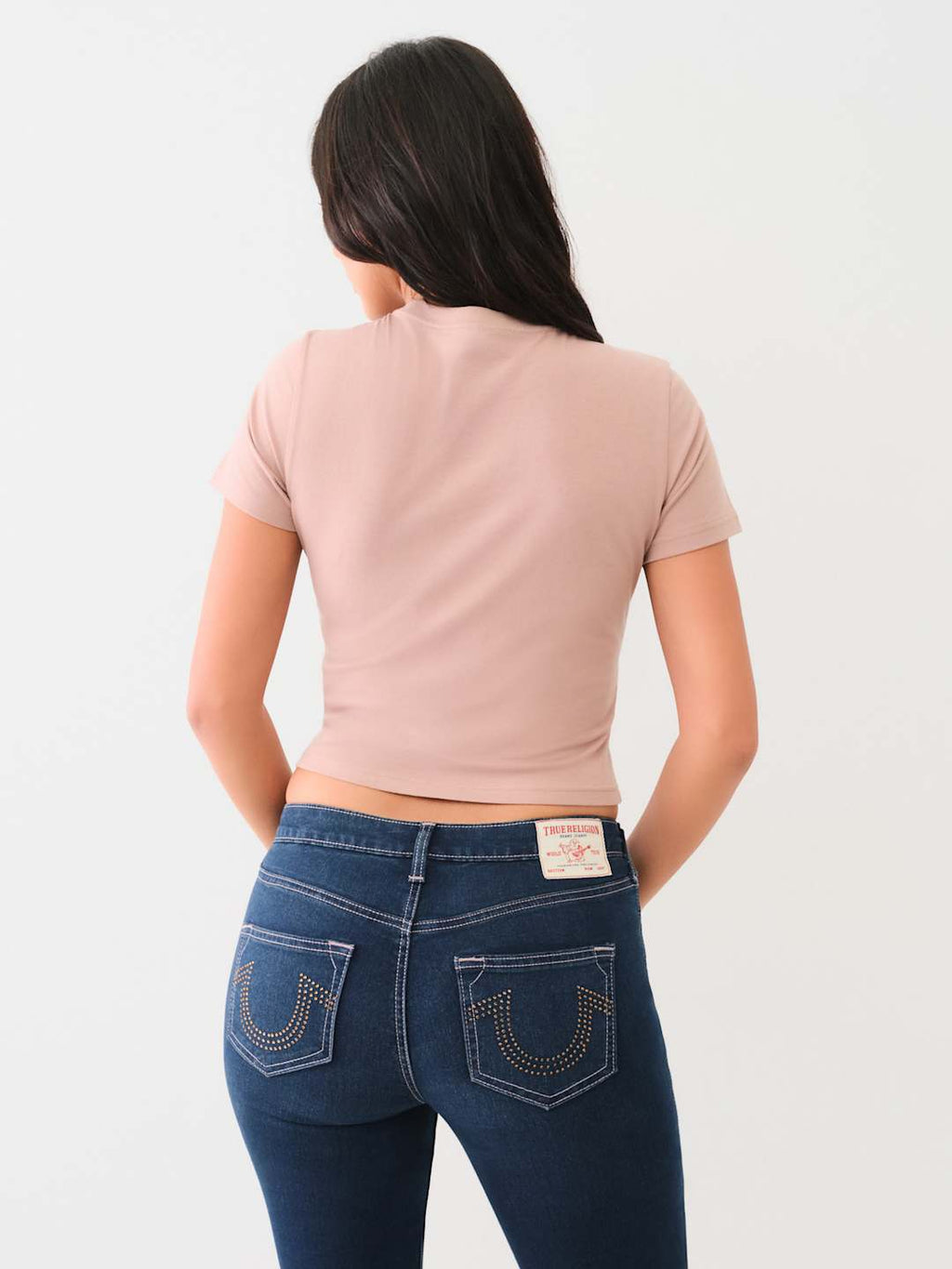 True Religion Crew Retro Crystal Baby Tee Antler