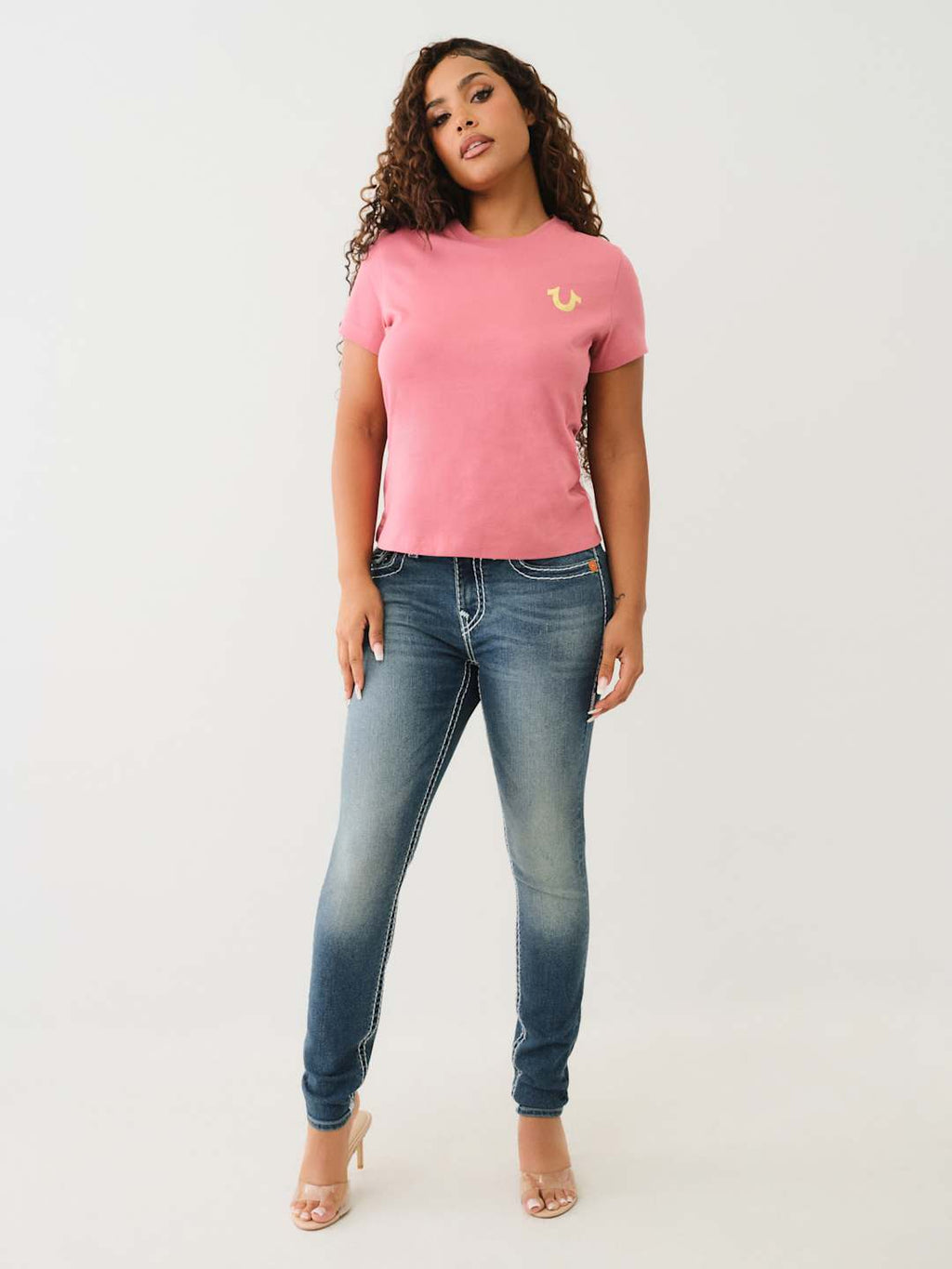 True Religion Crew Classic HS Crew Tee Mauvewood