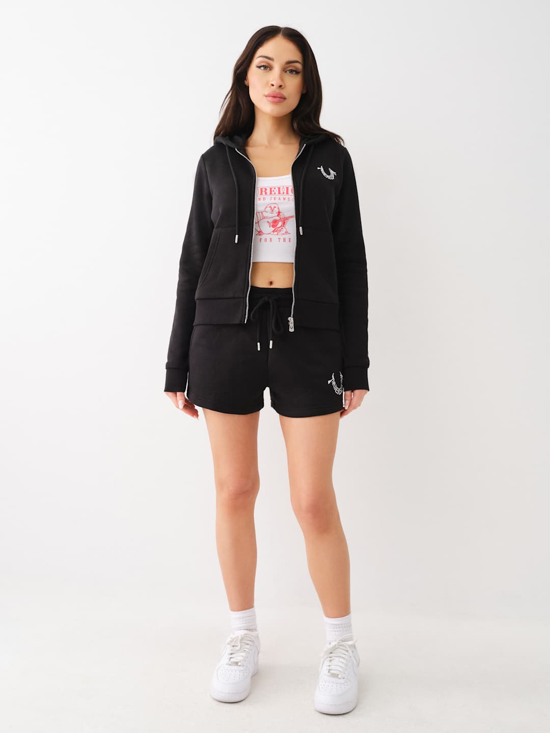 True Religion Embroidered Shorts Lounge Jet Black