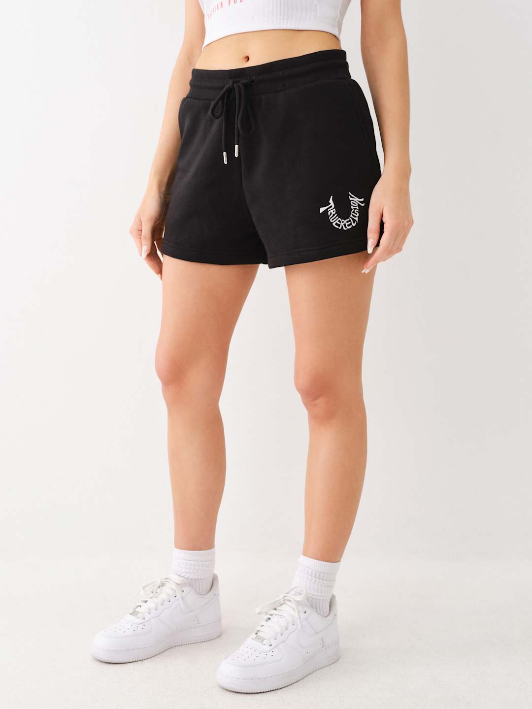 True Religion Embroidered Shorts Lounge Jet Black
