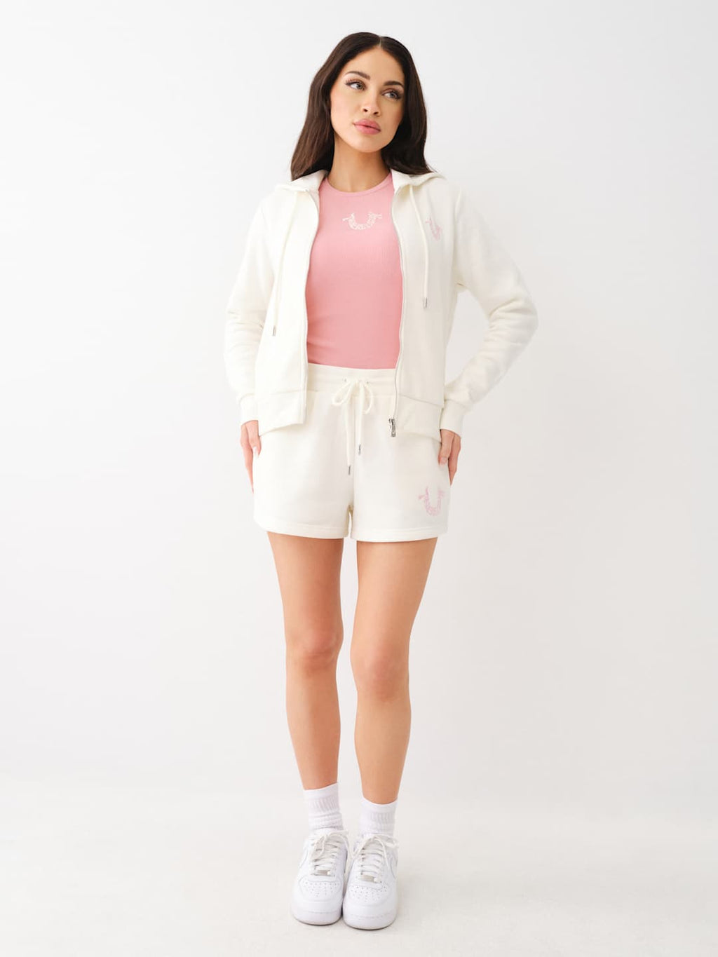 True Religion Embroidered Shorts Lounge Winter White