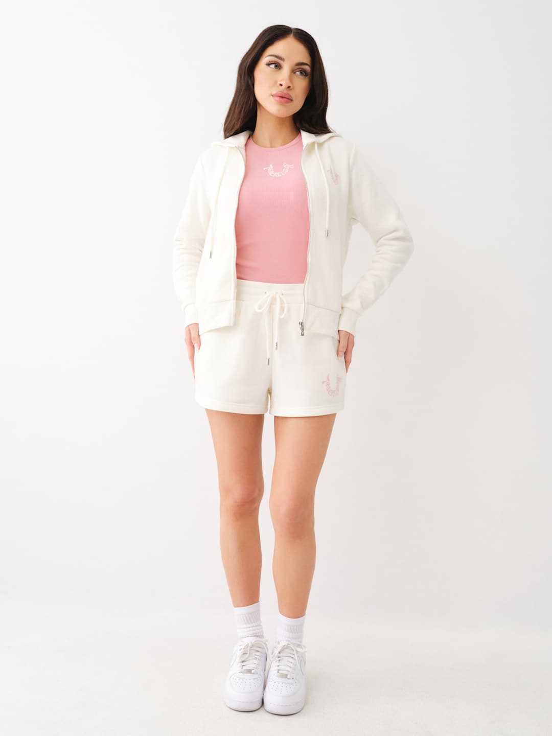 True Religion Embroidered Shorts Lounge Winter White