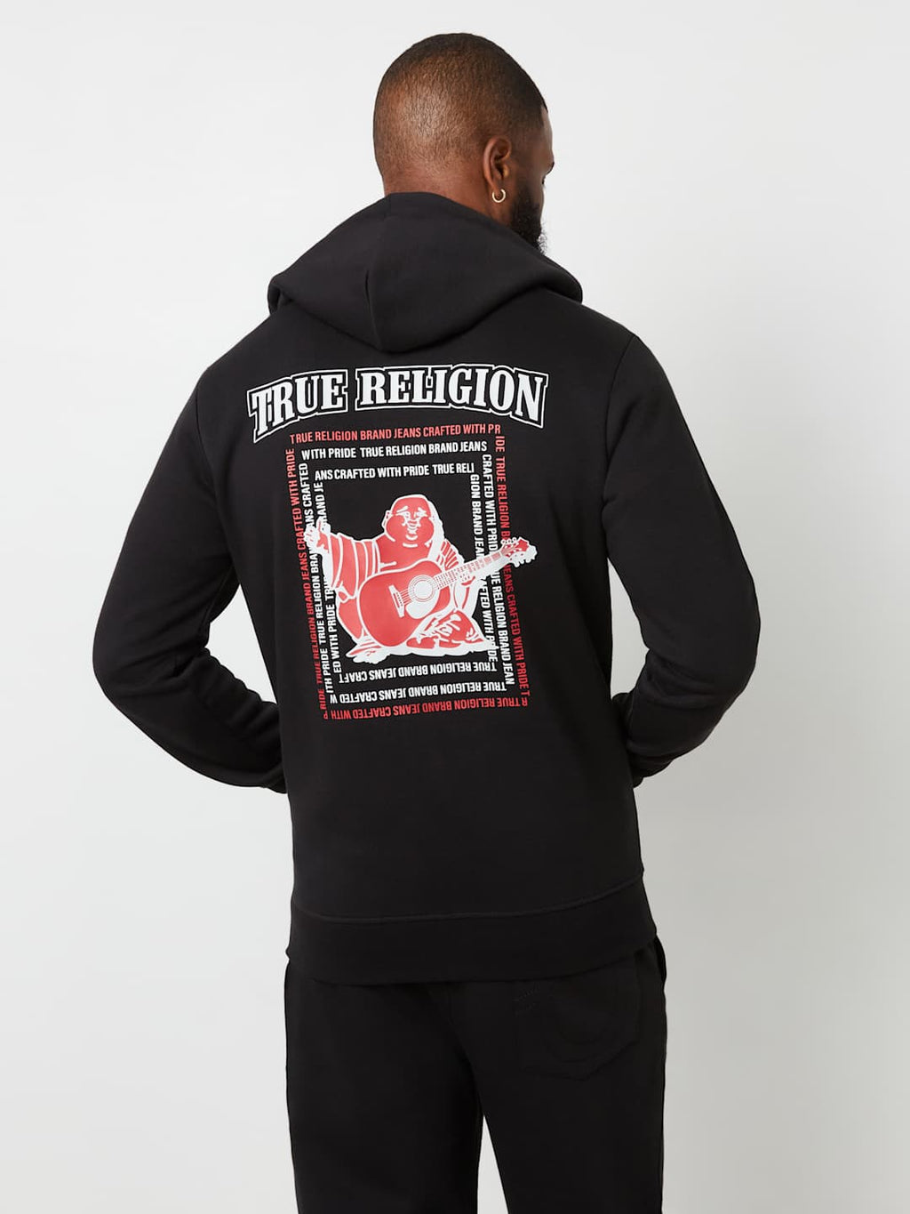 True Religion Sweater Radiant Buddha Zip Hoodie Jet Black