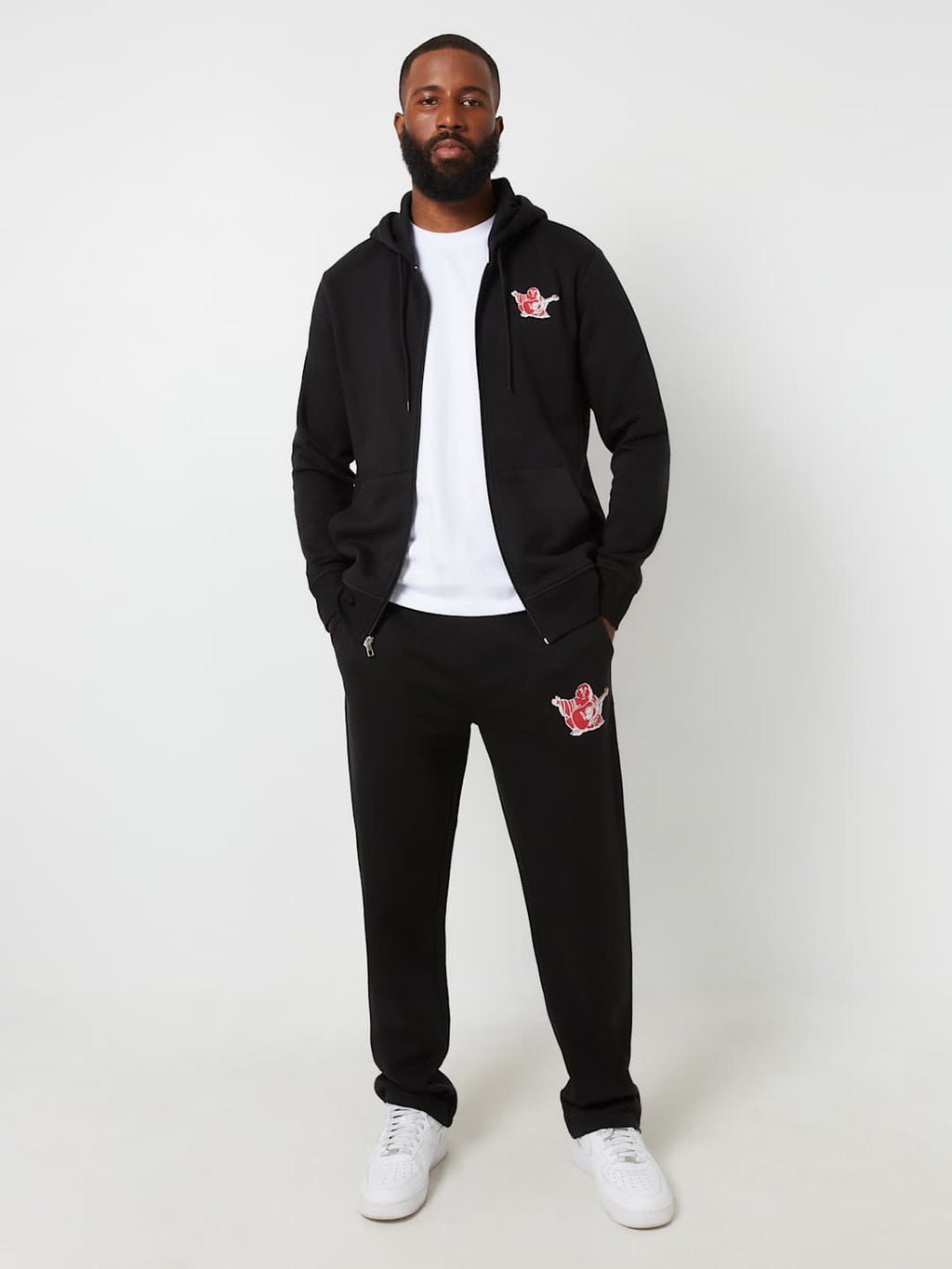 True Religion Sweater Radiant Buddha Zip Hoodie Jet Black