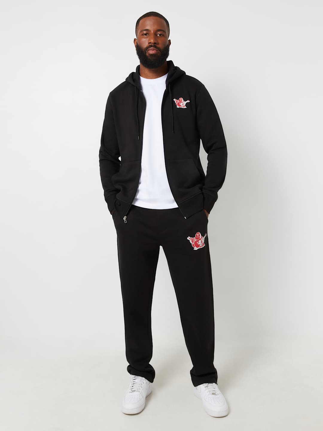 True Religion Sweater Radiant Buddha Zip Hoodie Jet Black