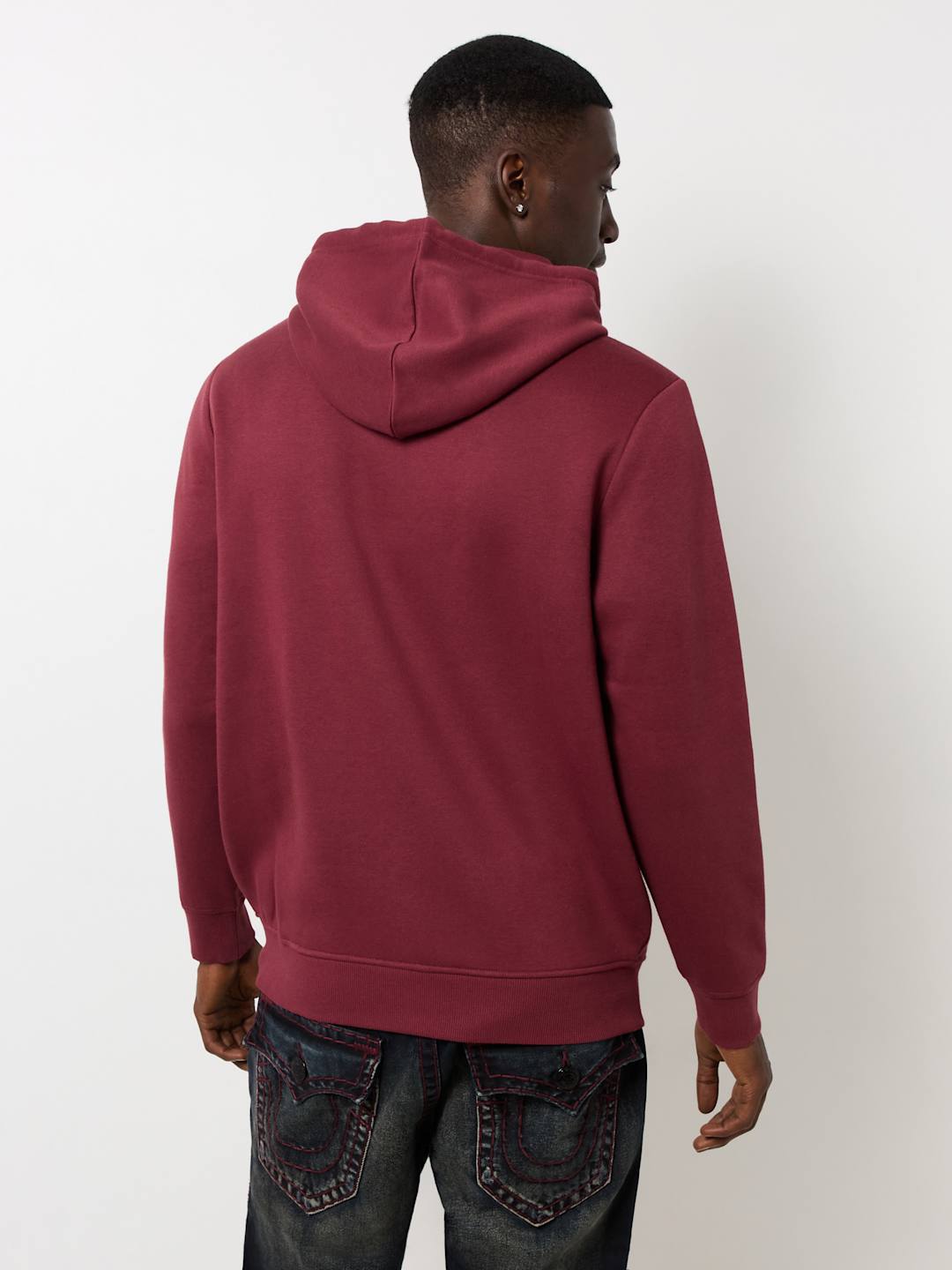 True Religion Sweater Registered Stud Pullover Hoodie Chocolate Truffle