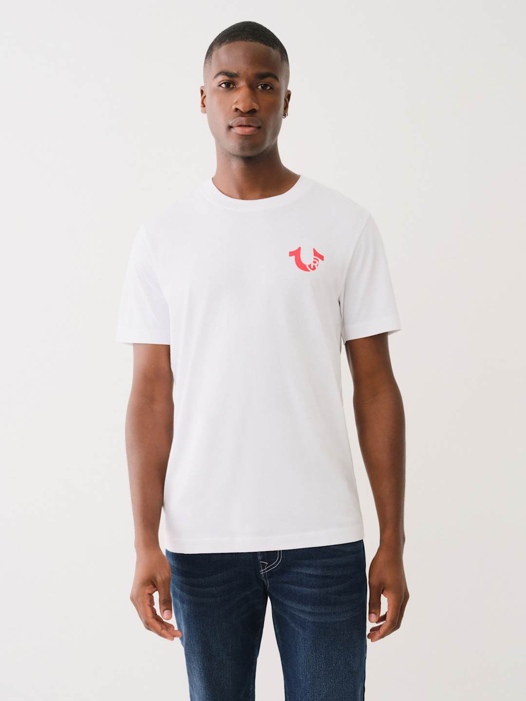 True Religion Crew TR Tourist SS Tee Plastisol White