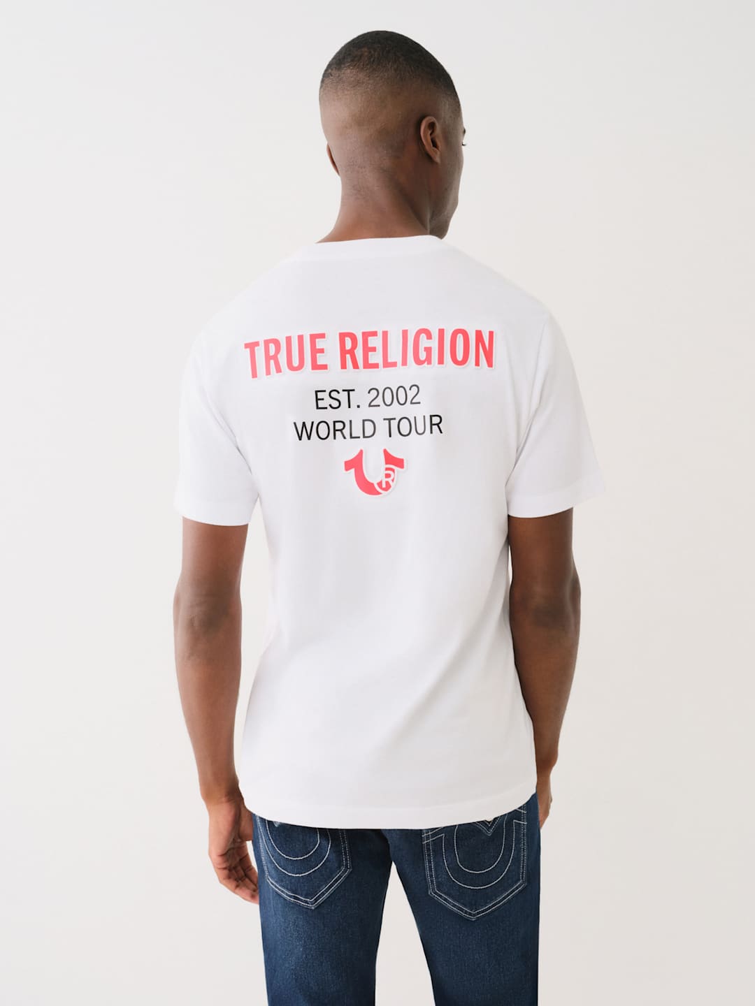 True Religion Crew TR Tourist SS Tee Plastisol White