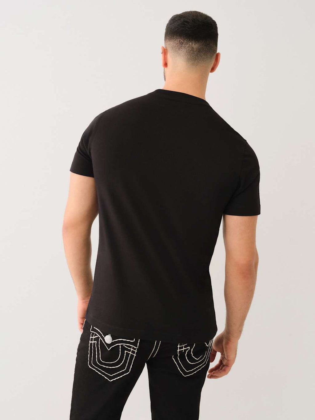 True Religion Crew Embossed Box Arch SS Tee Jet Black