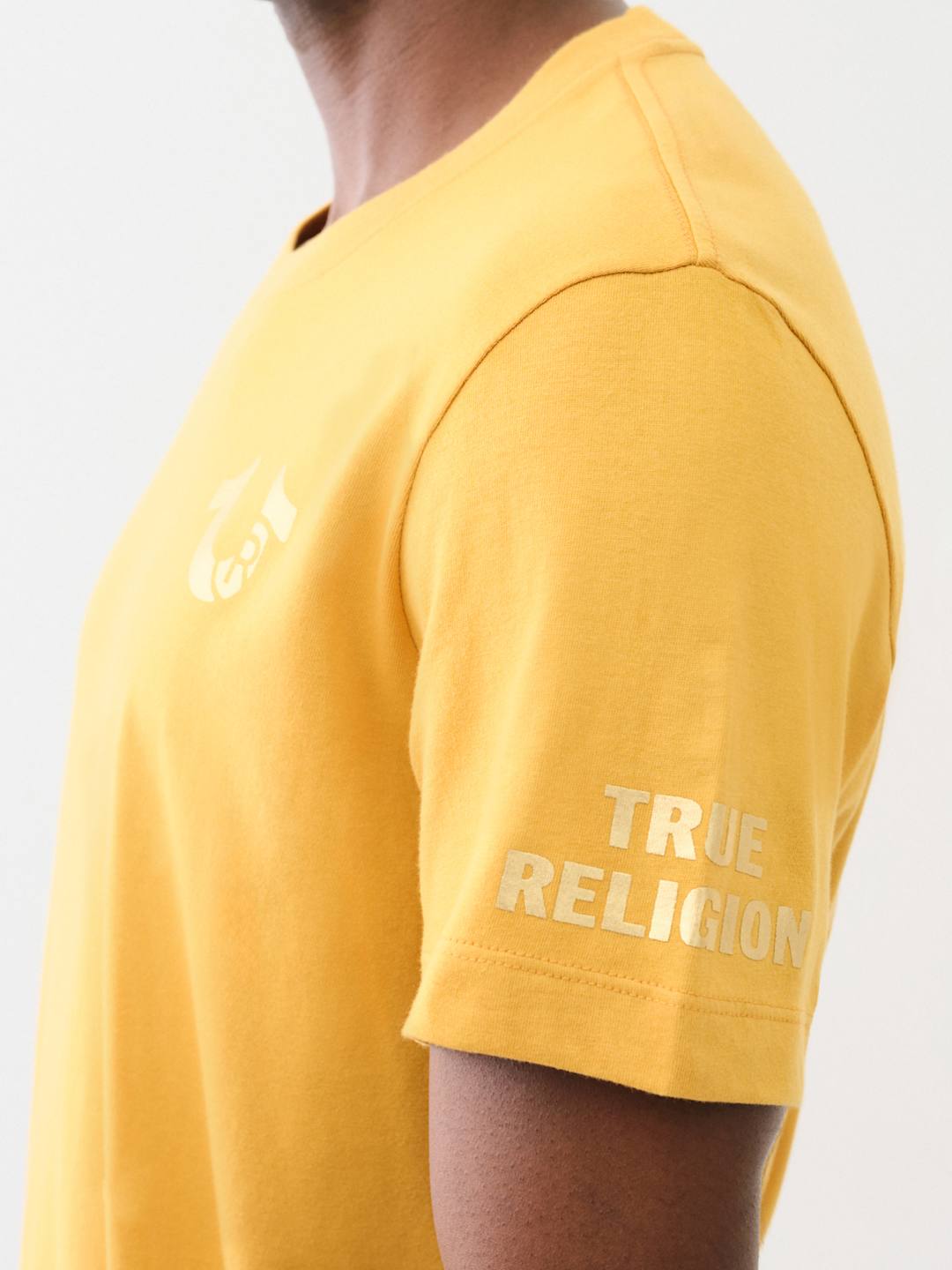 True Religion Crew Stamp Foil SS Tee Honey Mustard