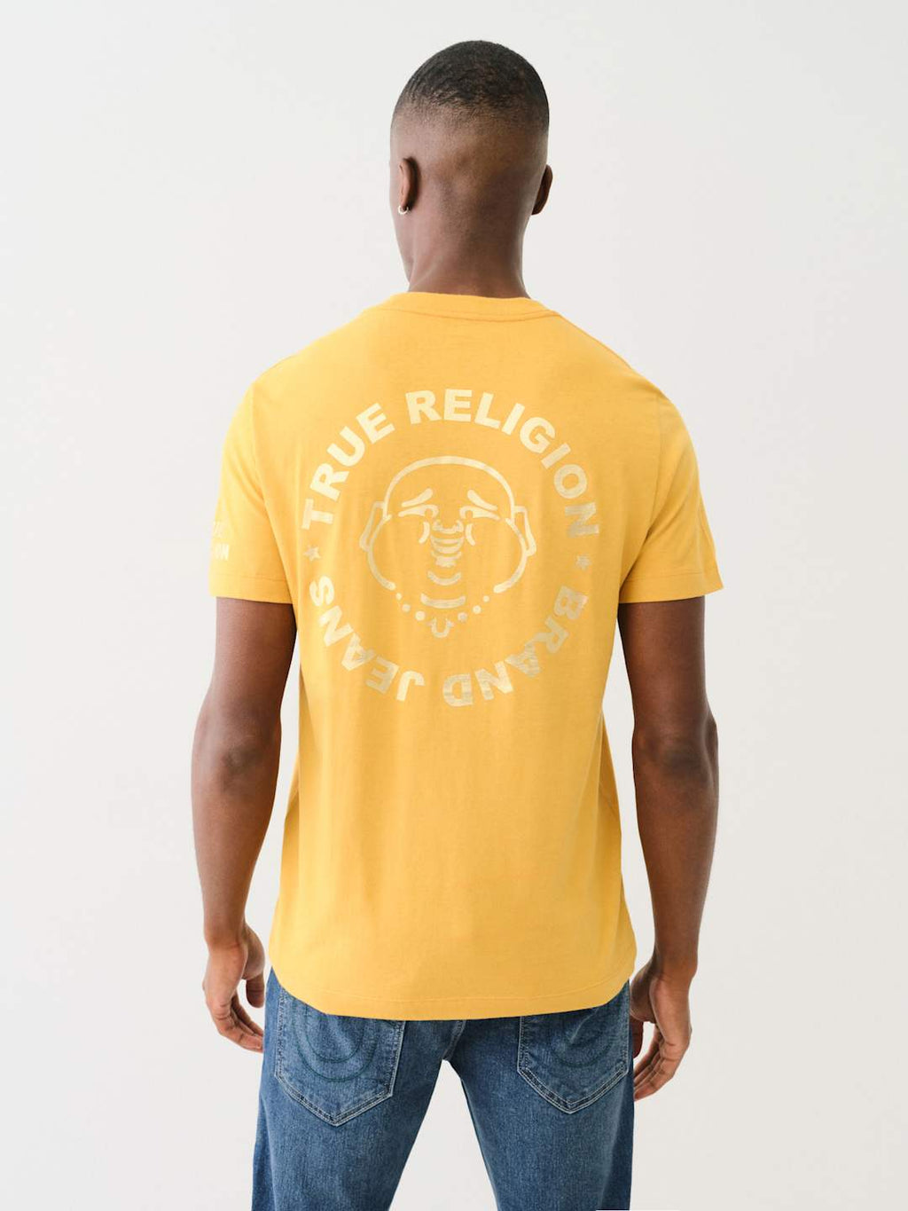 True Religion Crew Stamp Foil SS Tee Honey Mustard