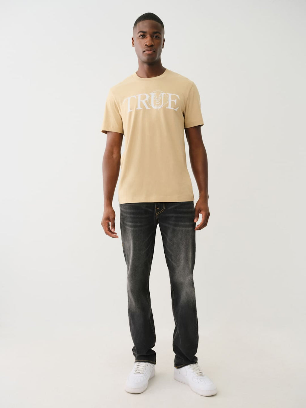 True Religion Crew True Crystal Face SS Tee Travertine