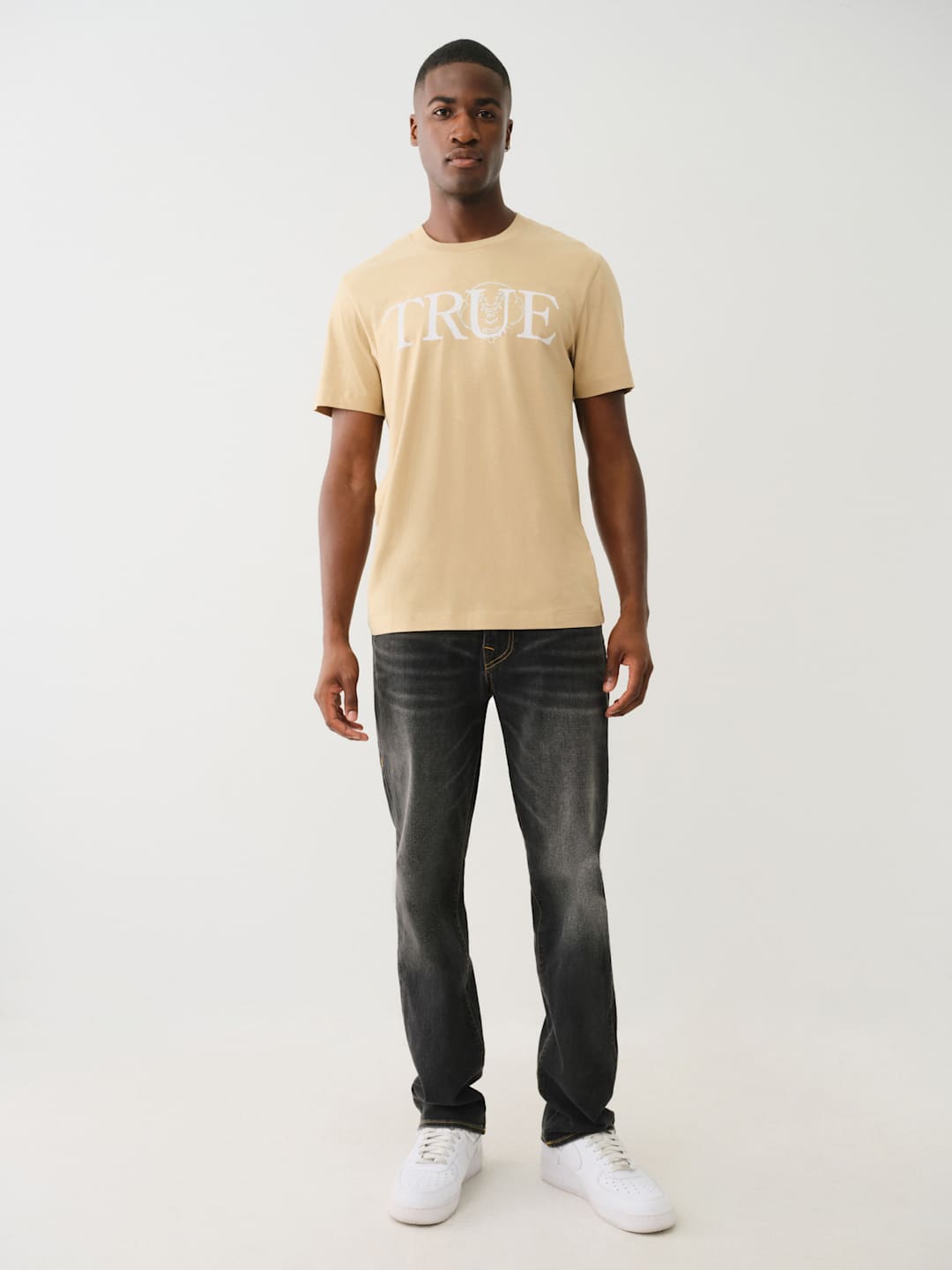 True Religion Crew True Crystal Face SS Tee Travertine