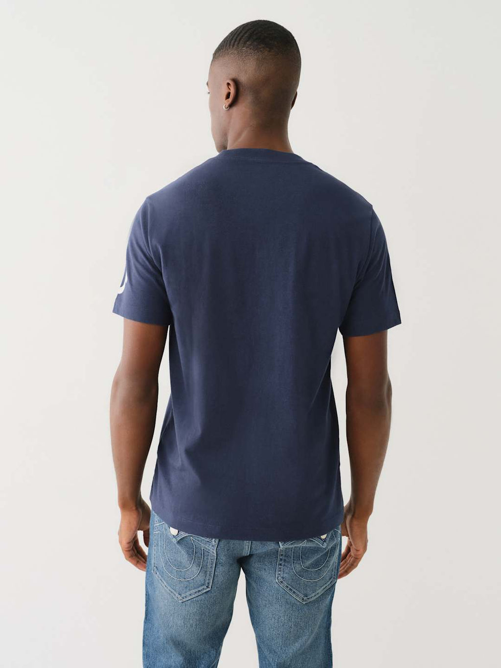 True Religion Crew True Crystal Face SS Tee Dress Blue