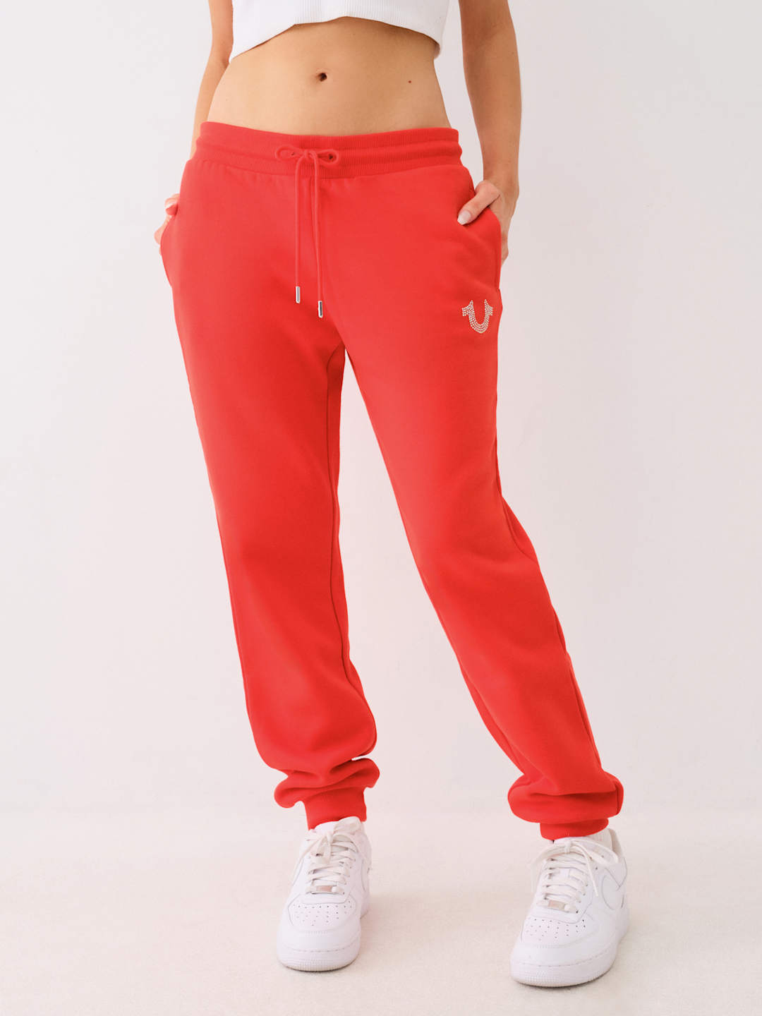 True Religion Crystal Track Pants Classic Fiery Red