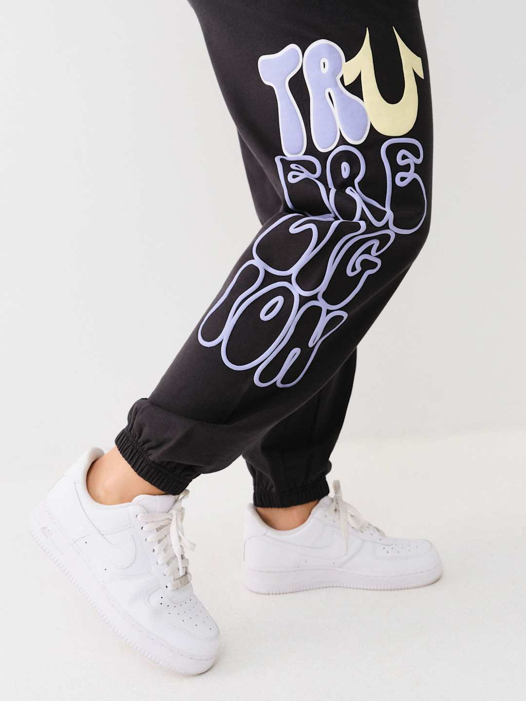 True Religion Track Pants Ladies Fleece Jet Black