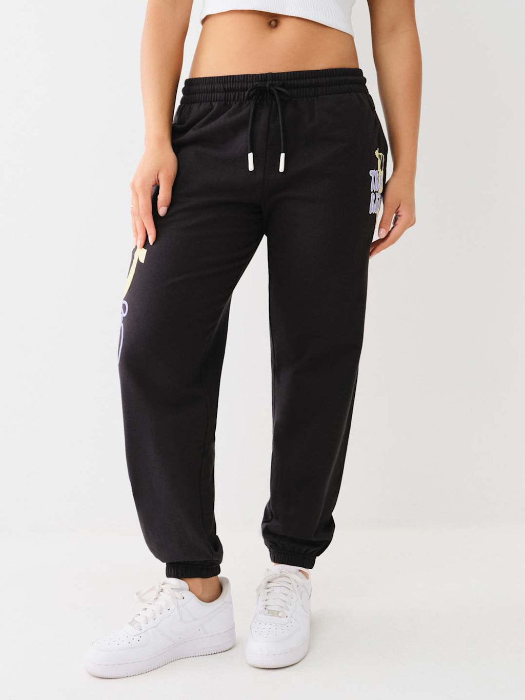 True Religion Track Pants Ladies Fleece Jet Black
