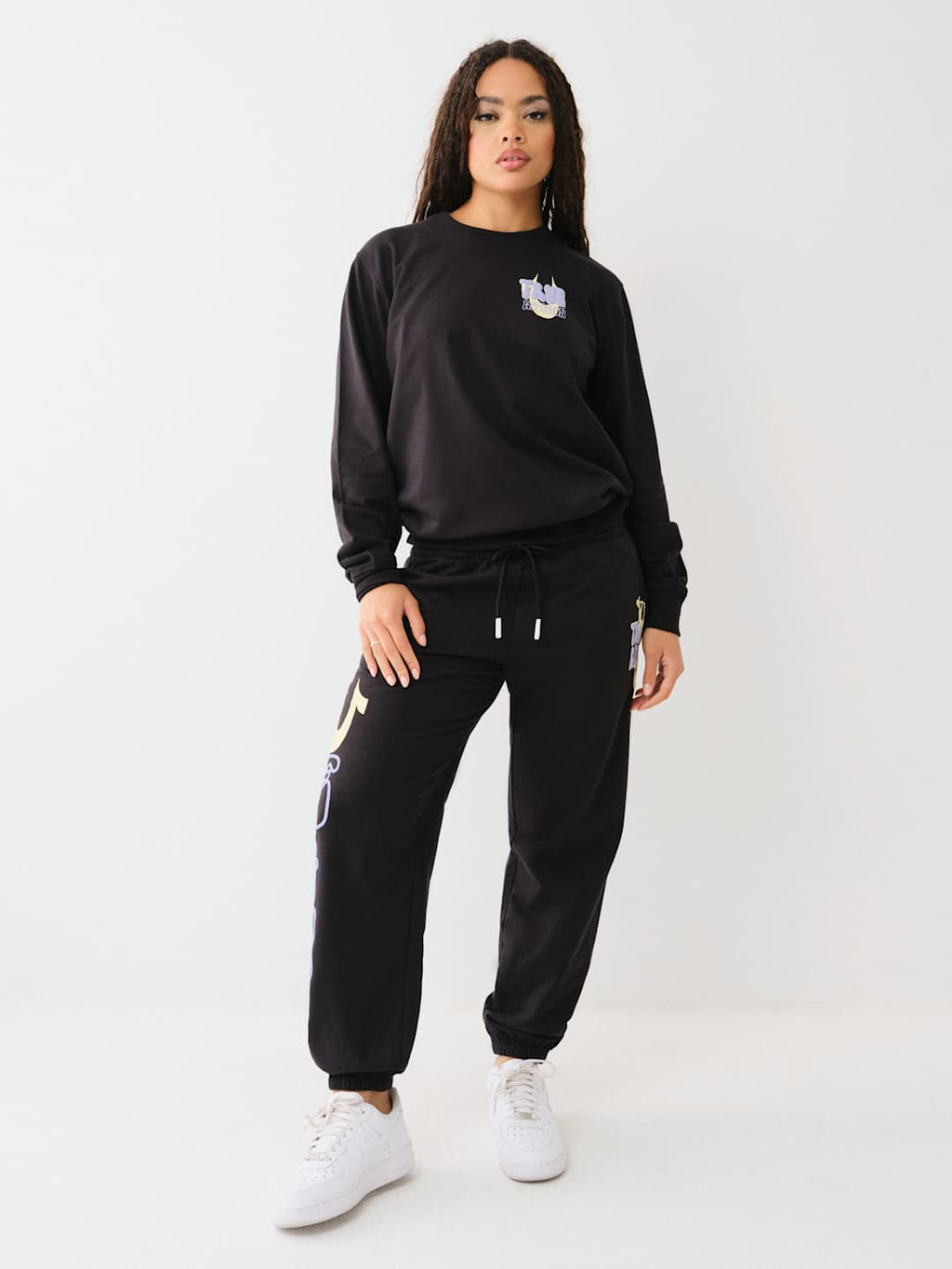 True Religion Track Pants Ladies Fleece Jet Black