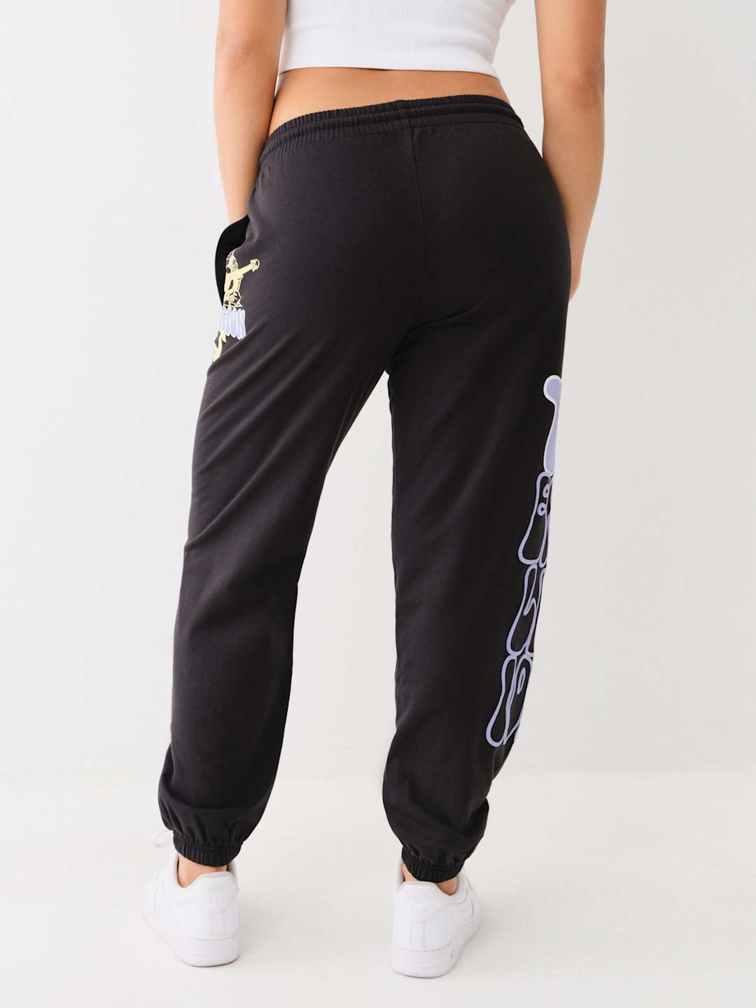 True Religion Track Pants Ladies Fleece Jet Black