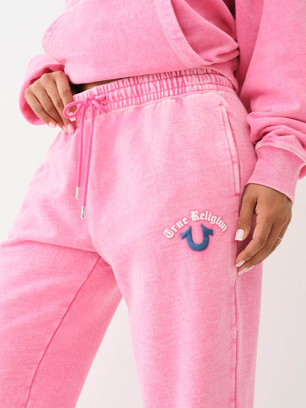 True Religion Washed Logo Track Pants Magenta