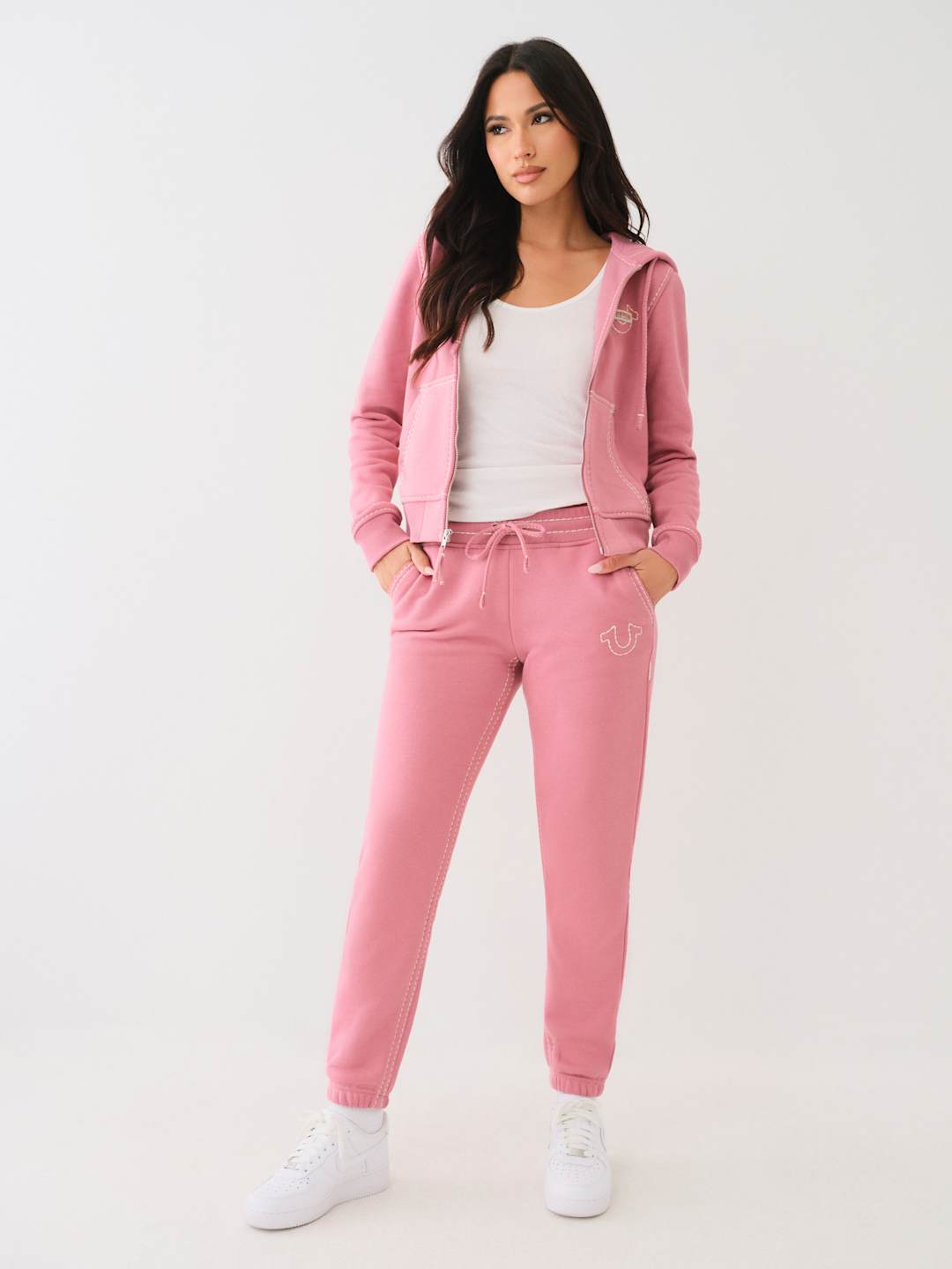 True Religion Classic Track Pants Ladies Heather Rose