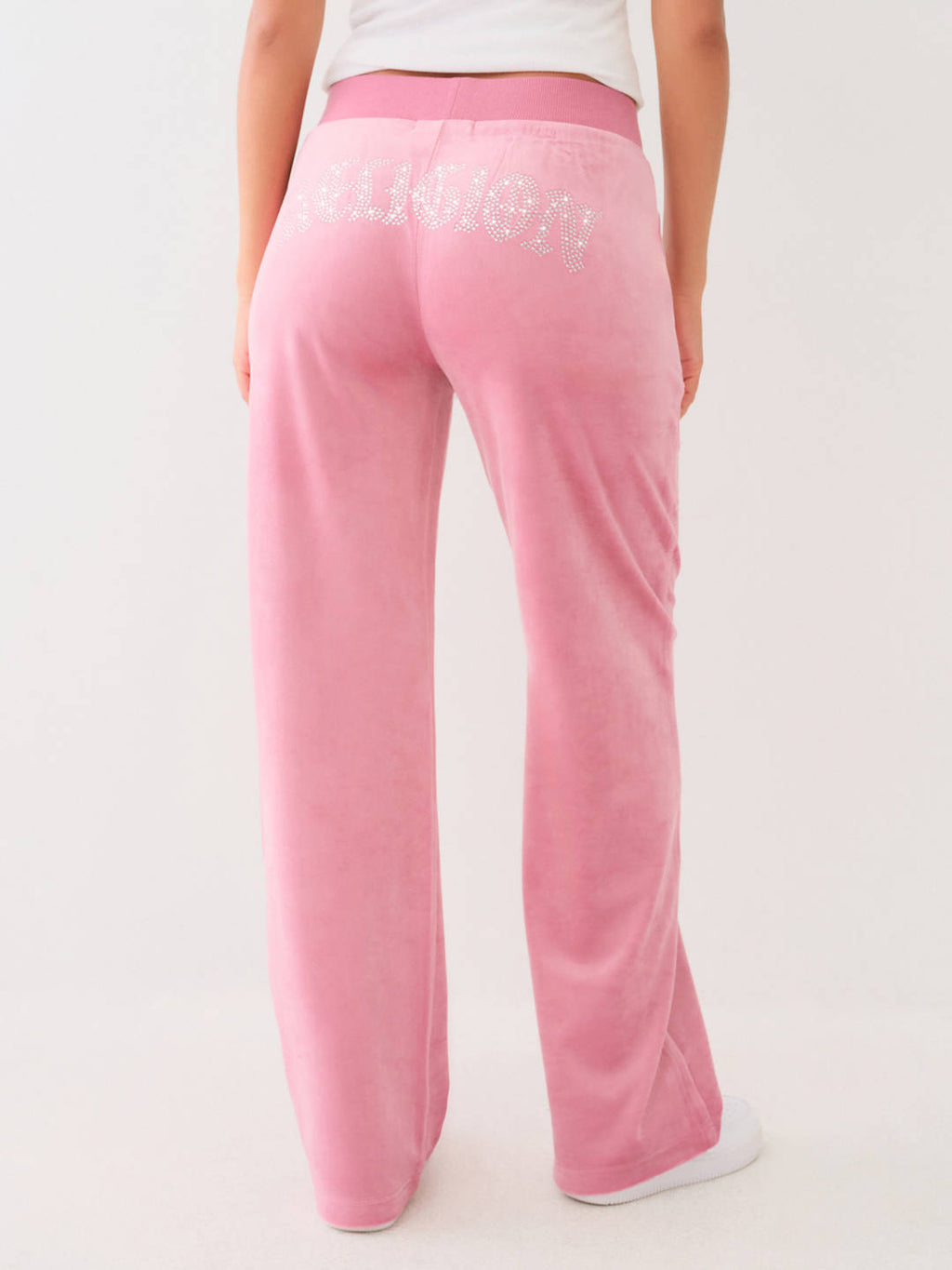 True Religion Crystal Wing Track Pants Stright Leg Heather Rose