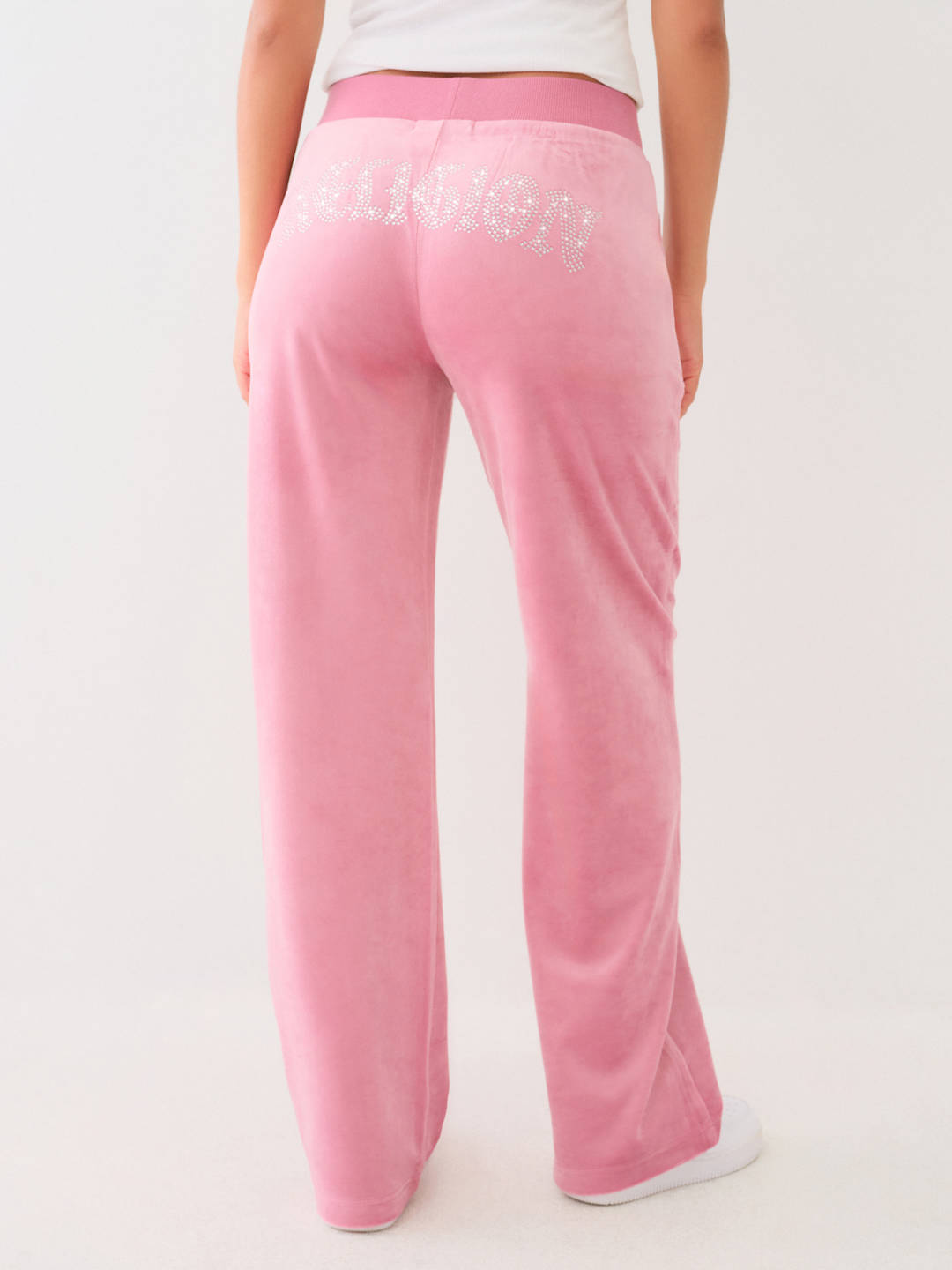 True Religion Crystal Wing Track Pants Stright Leg Heather Rose