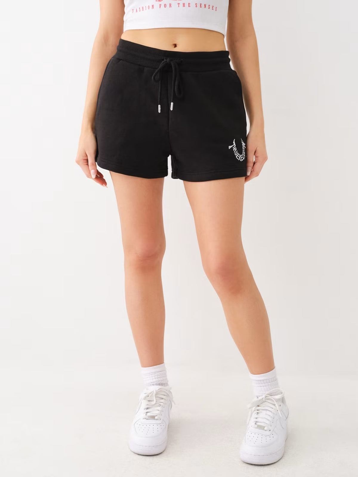 True Religion Embroidered Shorts Lounge Jet Black
