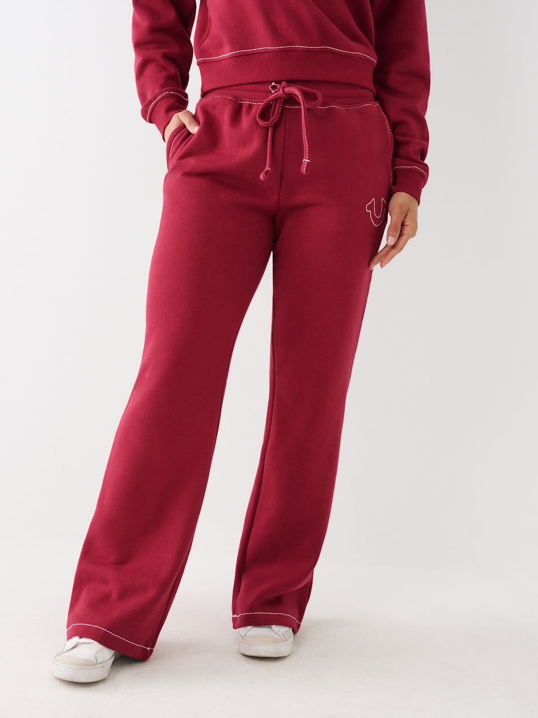 True Religion Track Pants Ladies Maroon