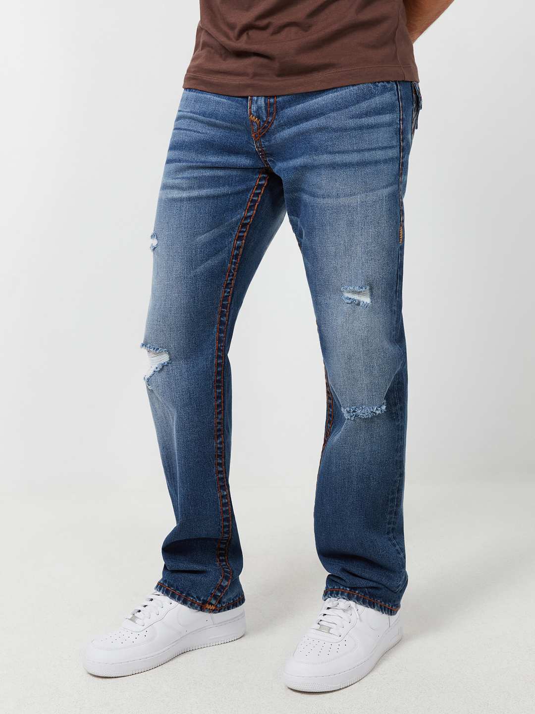 True Religion Ricky Jeans Super T Heathland Rips Medium Wash