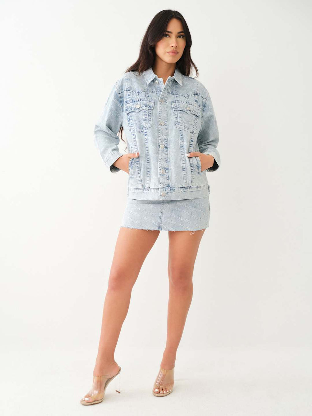 True Religion Jimmy Jacket Oversized Monogram Leaping Water