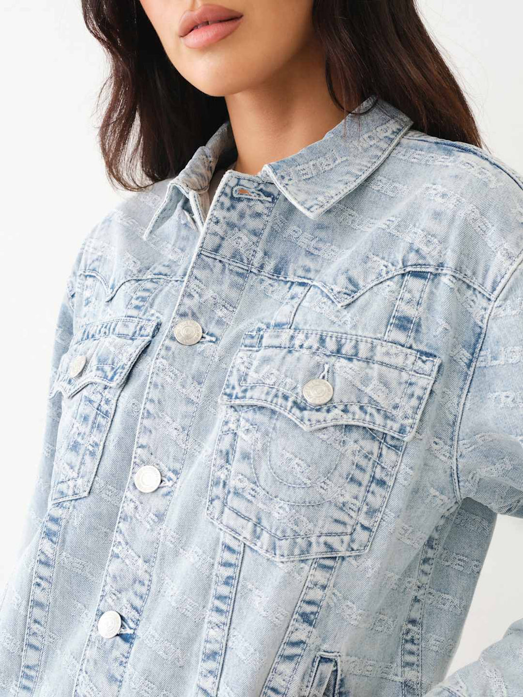True Religion Jimmy Jacket Oversized Monogram Leaping Water