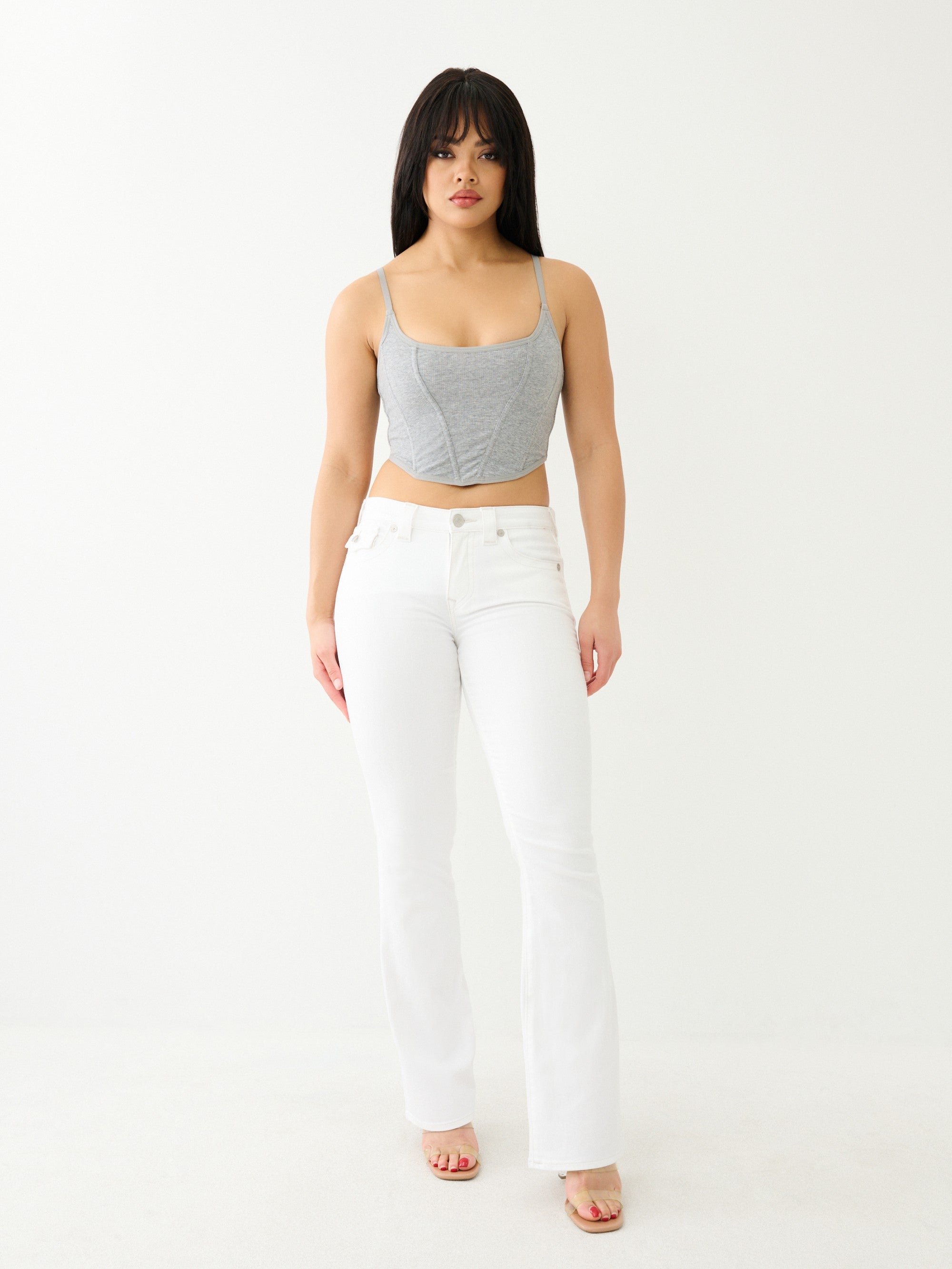 True Religion Jeans Ladies Becca Mid Rise Bootcut Optic White