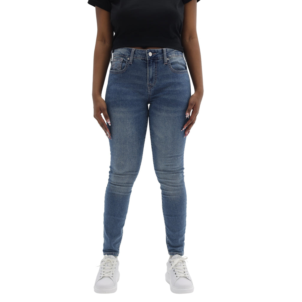 TRUE RELIGION JENNIE CRYSTAL SN MR SKINNY MEDIUM WINTRY WASH