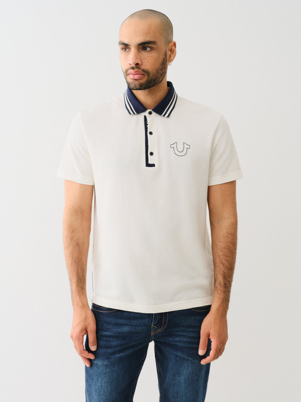 True Religion Tr Gusset Polo Winter White