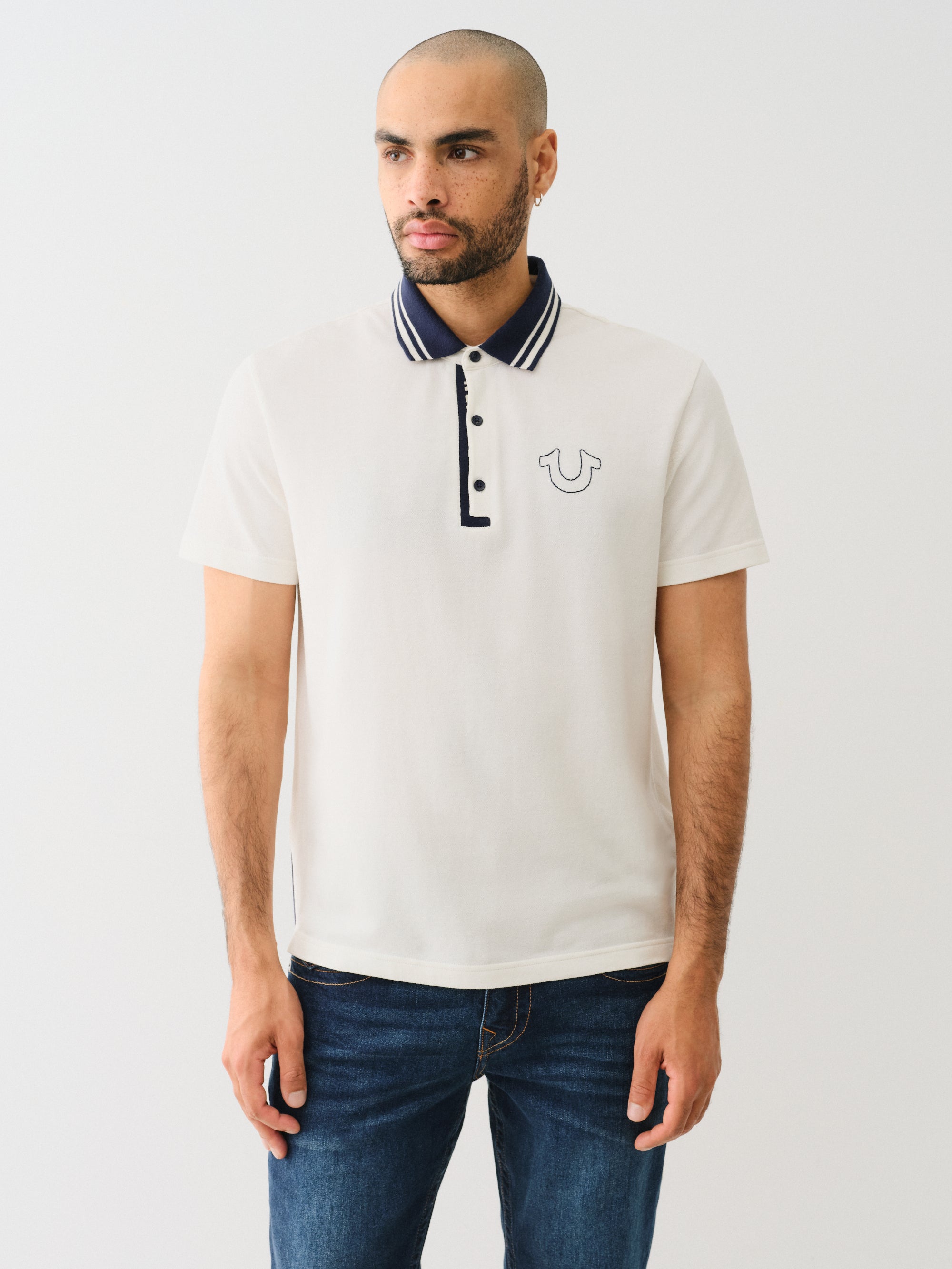 True Religion Tr Gusset Polo Winter White